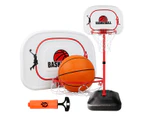 1.6m 2.4m Large Kids Portable Basketball Hoop Stand System Set Adjustable Height Net Ring Ball