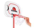 1.6m 2.4m Large Kids Portable Basketball Hoop Stand System Set Adjustable Height Net Ring Ball