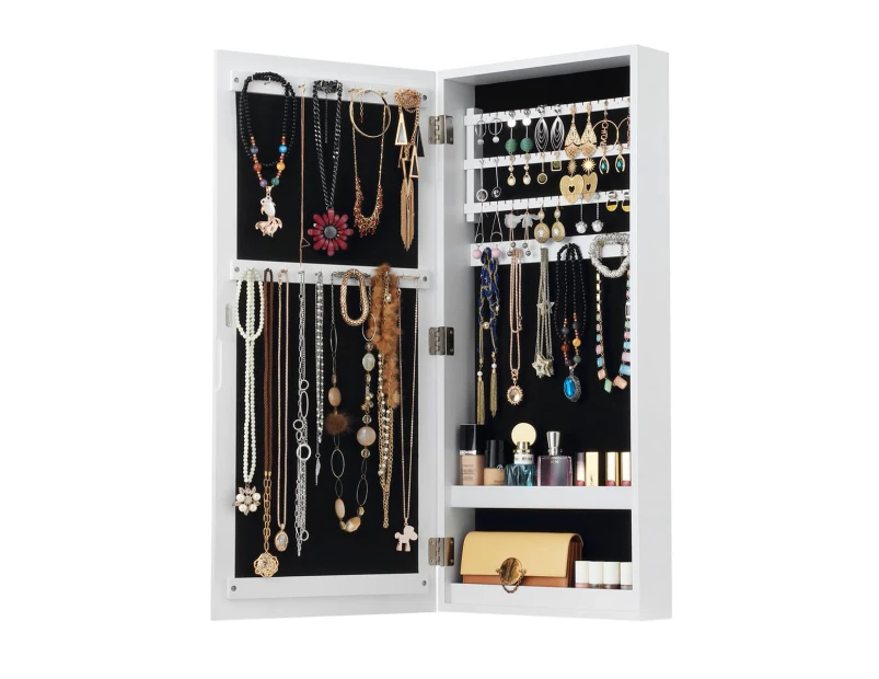 Wall Hanging Jewellery Cabinet Organizer w/ Photo Frames-White