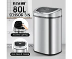 80L Stainless Steel Motion Sensor Dustbin Recycle Bin Automatic Rubbish Kitchen Waste Trash Can