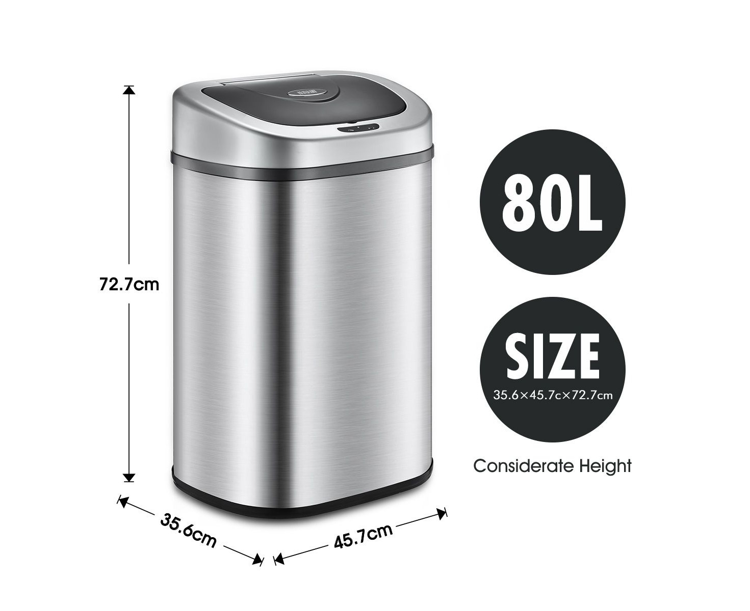 21 Gallon Touchless Kitchen Trash Can Family Size DZT-80-4