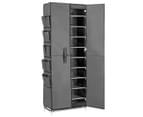 40 Pairs 10 Tier Metal Stackable Shoe Rack Cabinet Shoe Organizer Storage Wardrobe 165cm Grey 1