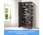 40 Pairs 10 Tier Metal Stackable Shoe Rack Cabinet Shoe Organizer Storage Wardrobe 165cm Black 4