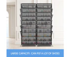 40 Pairs 10 Tier Metal Stackable Shoe Rack Cabinet Shoe Organizer Storage Wardrobe 165cm Grey