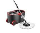 Dr Fussy 360 Degree Spin Rotating Mop and Bucket Set with Wheels and 4 Microfibre Mop Heads 1