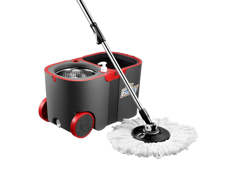 360 DEGREE SPINNING MOP BUCKET HOME CLEANER CLEANING WITH TWO SPIN MOP HEADS