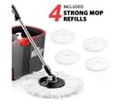 Dr Fussy 360 Degree Spin Rotating Mop and Bucket Set with Wheels and 4 Microfibre Mop Heads 2
