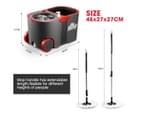 Dr Fussy 360 Degree Spin Rotating Mop and Bucket Set with Wheels and 4 Microfibre Mop Heads 4