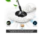 Dr Fussy 360 Degree Spin Rotating Mop and Bucket Set with Wheels and 4 Microfibre Mop Heads 8