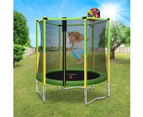 Genki 60 Inch Kids Round Trampoline with Safety Enclosure & Basketball Hoop