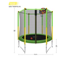 Genki 60 Inch Kids Round Trampoline with Safety Enclosure & Basketball Hoop