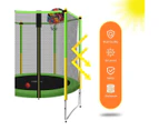 Genki 60 Inch Kids Round Trampoline with Safety Enclosure & Basketball Hoop