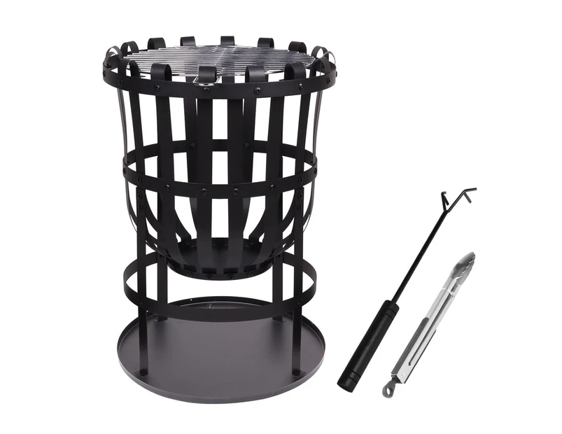 16" Fire Pit BBQ Grill Fireplace Outdoor Portable Brazier Camping Patio Heater