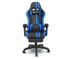 Blue & Black Game Chair Office Chair with Footrest 1