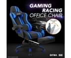 Blue & Black Game Chair Office Chair with Footrest 2