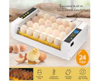 Automatic 24 Egg Incubator Digital Hatching Chicken Pigeon Quail Eggs LED Candling Lamps