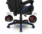 Blue & Black Game Chair Office Chair with Footrest