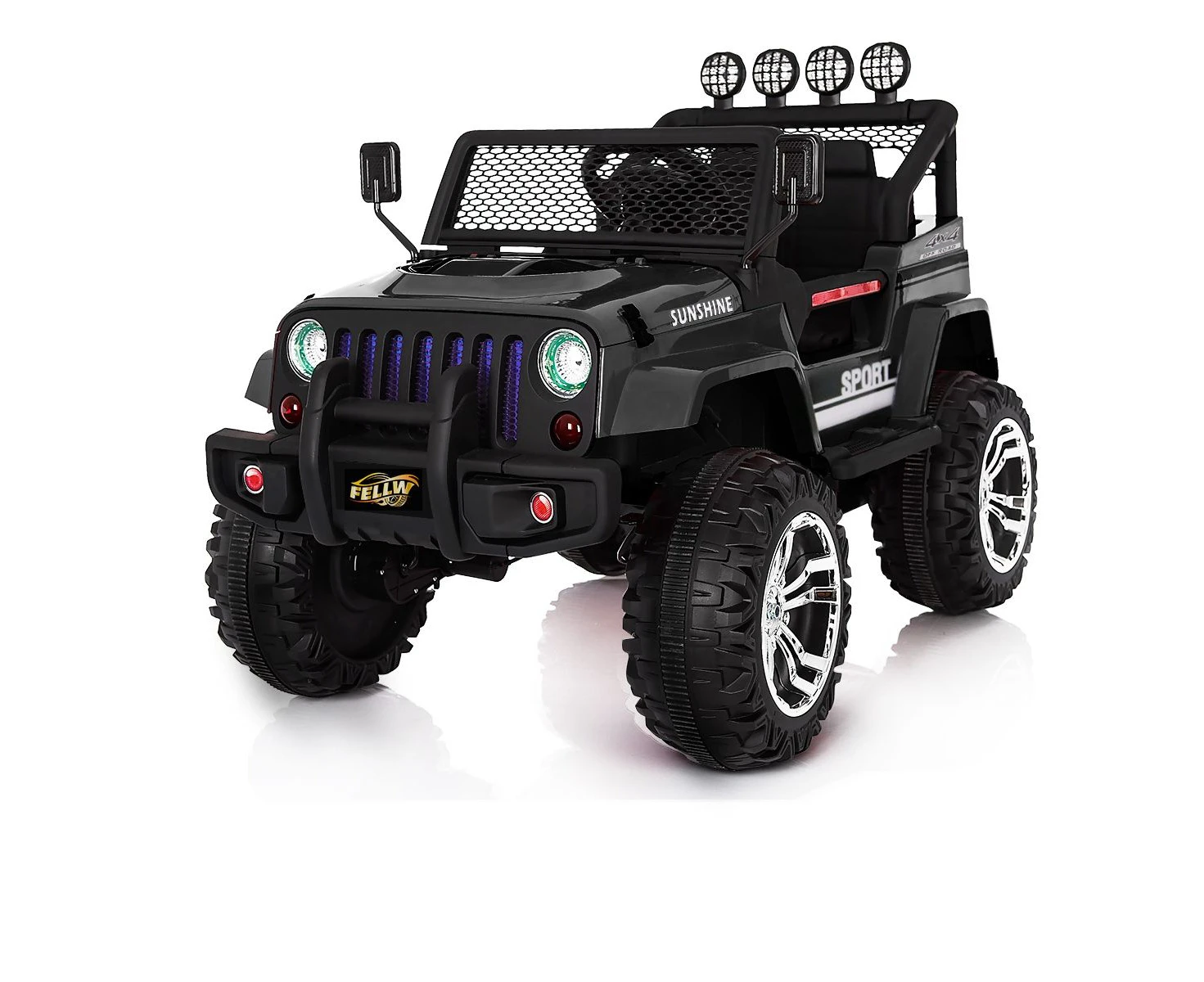 Kids Remote Control Car Truck Jeep Off Road with Four Motor   Black