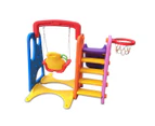 Kids Toddlers Swing Slide Play Set Basketball Hoop 3 in 1 Activity Center