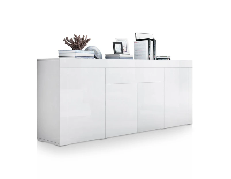 Modern Sideboard Buffet High Gloss Storage Cabinet 4 Doors Cupboard Table   White