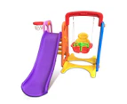 Kids Toddlers Swing Slide Play Set Basketball Hoop 3 in 1 Activity Center