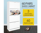 Wooden Shoe Storage Cabinet Shelf 60 Pairs   White