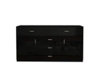 Buffet Table Sideboard Cabinet High Gloss Storage Cupboard with 2 Doors & 5 Drawers   Black