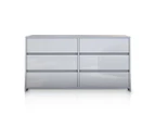 Modern 6 Drawer Chest Dresser High Gloss Storage Cabinet Wood Bedroom Furniture   White