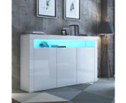 Modern 3 Doors Buffet Sideboard Dresser Storage Cabinet High Gloss Cupboard   White