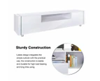 205cm TV Stand Cabinet Wood Entertainment Unit Storage Shelf with 2 Drawers & 2 Doors   White