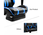 Home Office Computer Gaming Chair with Footrest and Tilt   Blue and Black