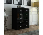 6 Chest of Drawers Tallboy Dresser Table High Gloss Storage Cabinet Bedroom Furniture   Black