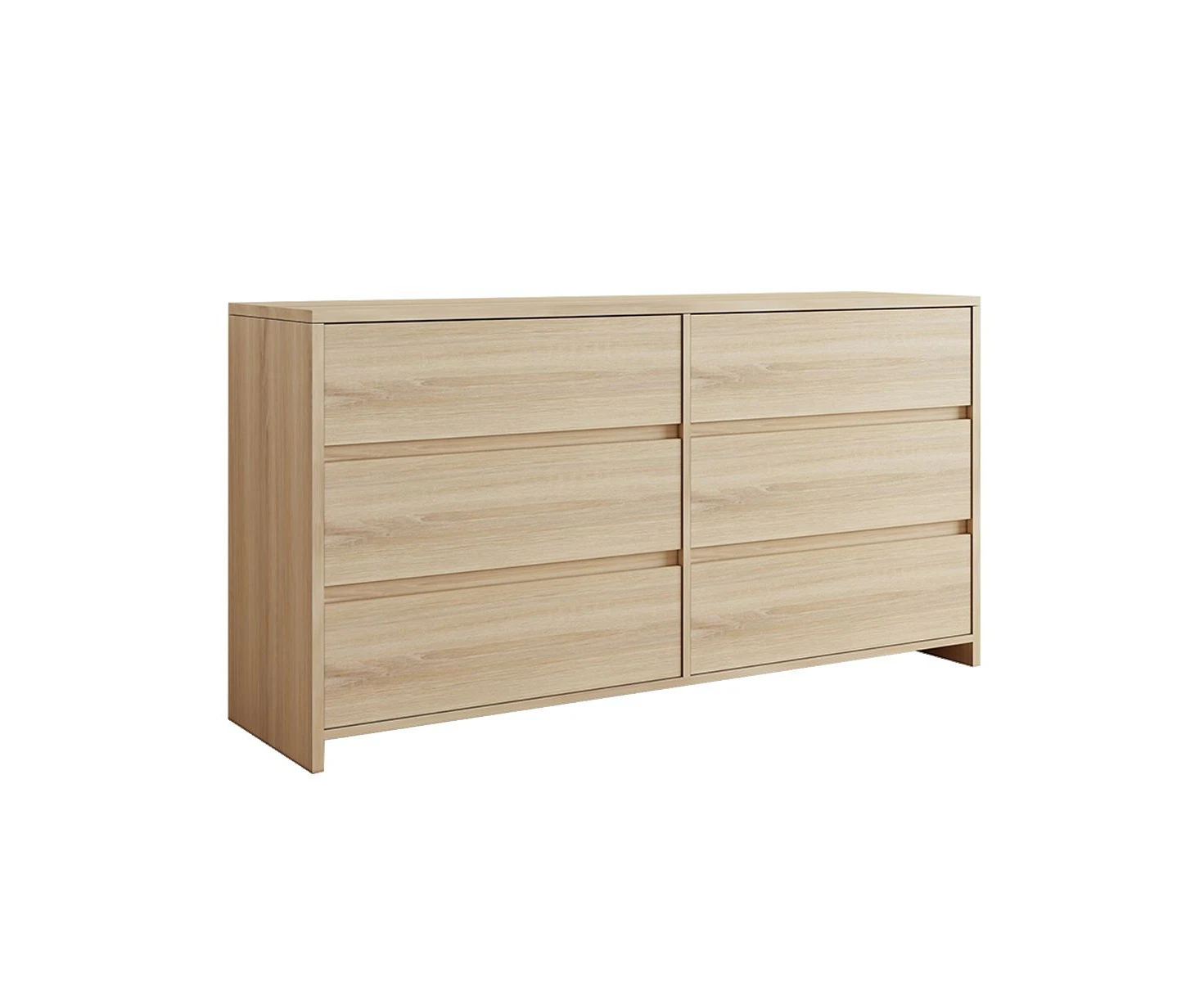 Oak Wooden 6 Drawer Chest Bedroom Drawers Storage Unit