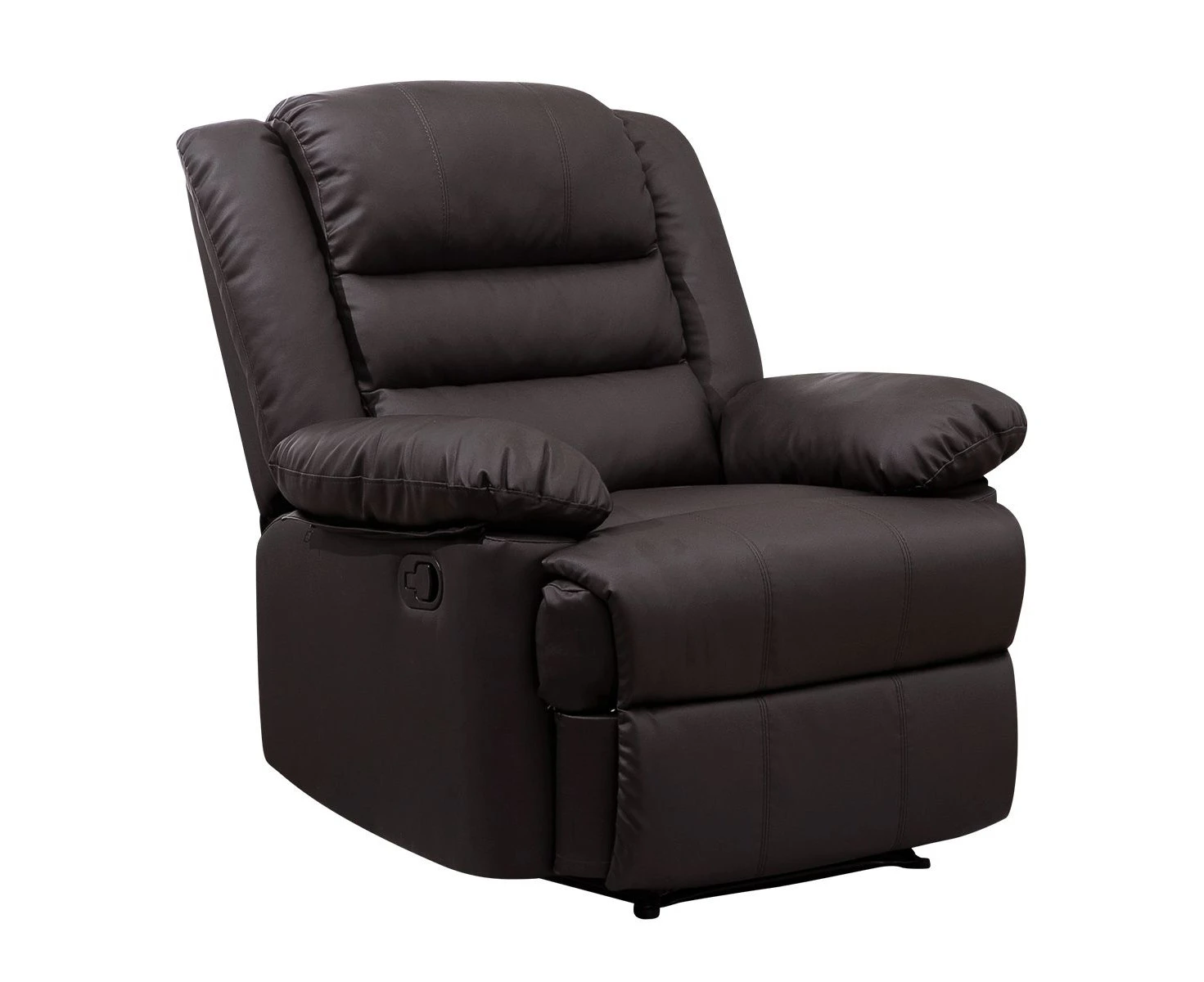 Luxury PU Leather Recliner Chair Armchair Lounging Sofa   Brown