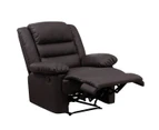 Luxury PU Leather Recliner Chair Armchair Lounging Sofa   Brown