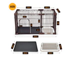 Dog Cage Cat Crate Doggy Kennel Puppy Playpen Enclosure Pet House Home Toilet Tray Wired L