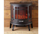 MAXKON Electric Fireplace Freestanding Stove Heater LED Flame Effect Log Fire 1800W
