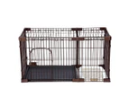 Dog Cage Cat Crate Doggy Kennel Puppy Playpen Enclosure Pet House Home Toilet Tray Wired L