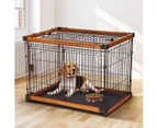 Dog Crate Puppy Playpen Doggy Cage Pet House Cat Kennel Home Enclosure WPC Frame Wire L