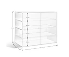 New 4-Tier Large Acrylic Bakery Cake Display Cabinet Donuts Cupcake Pastries 5mm Thick