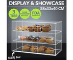 New 3-Tier Large Acrylic Bakery Cake Display Cabinet Donuts Cupcake Pastries 5mm Thick