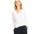Tommy Hilfiger Women's Heritage V-Neck Sweater - Classic White