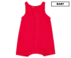 Bonds Baby Girls Cheesecloth Henleysuit - Supreme Red