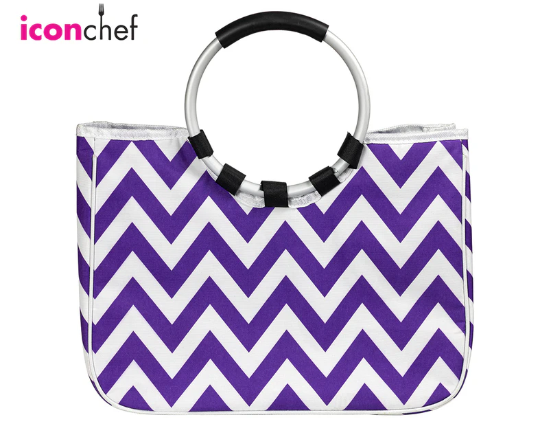 Icon Chef Easy Shopper Tote Bag - Purple Chevron
