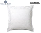 Logan & Mason 65x65cm Tess European Pillowcase - Charcoal/White