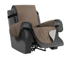 Recliner Chair Covers for Armchairs Recliner Covers for Leather Chair Reclining Chair Covers Protect from Pets / Dogs, Quilted with Non Slip Strap - Taupe