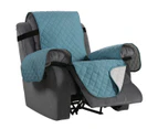 Recliner Chair Covers for Armchairs Recliner Covers for Leather Chair Reclining Chair Covers Protect from Pets / Dogs, Quilted with Non Slip Strap - Blue