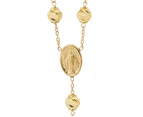 18KT Yellow Gold Diamond Cut Rosary Bead Necklace | Holy Grace