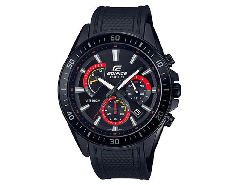 Casio Edifice 53mm EFR552PB-1A Standard Chronograph Series Resin Watch - Black