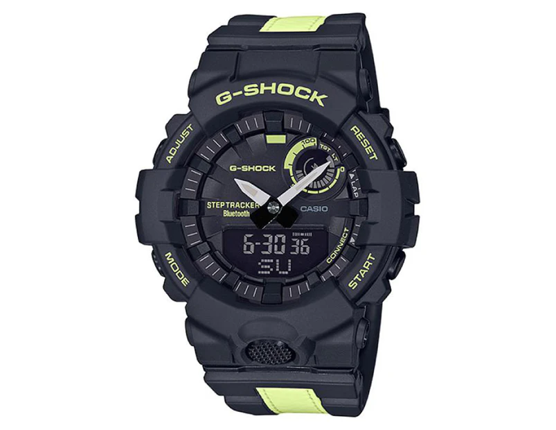 Casio 54.1mm GBA800LU-1A1 G-Shock Bluetooth Step Resin Watch - Black/Yellow